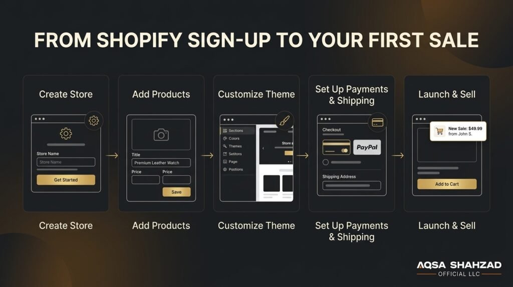 shopifu sign up to your first sale
