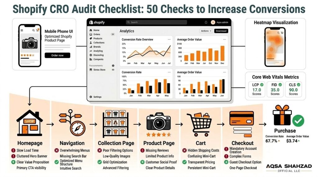 Shopify CRO Audit Checklist: 50 Checks to Increase Conversions