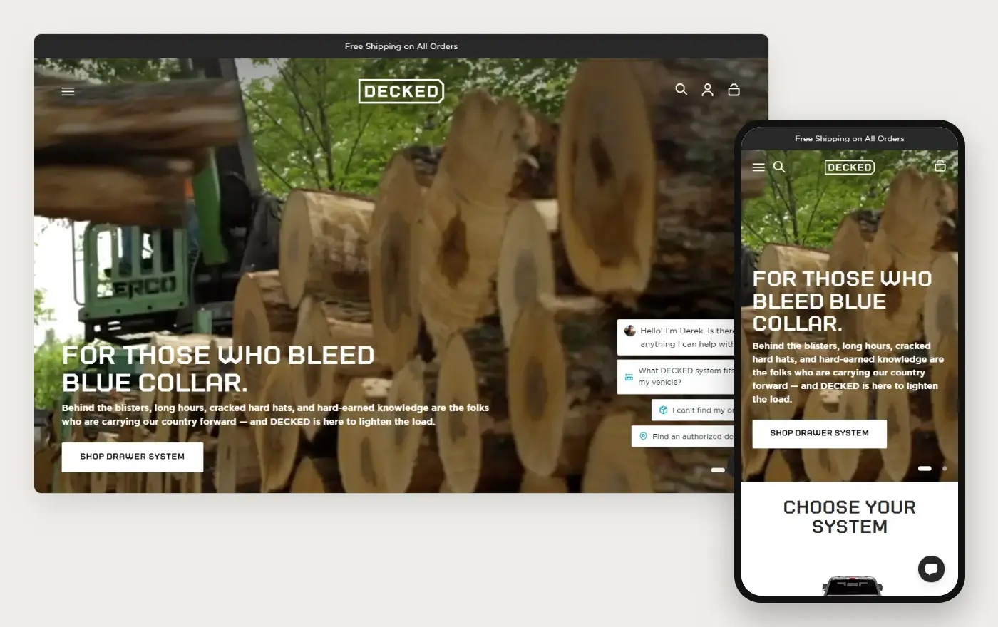 DECKED homepage on a laptop and a phone, 19 October 2026