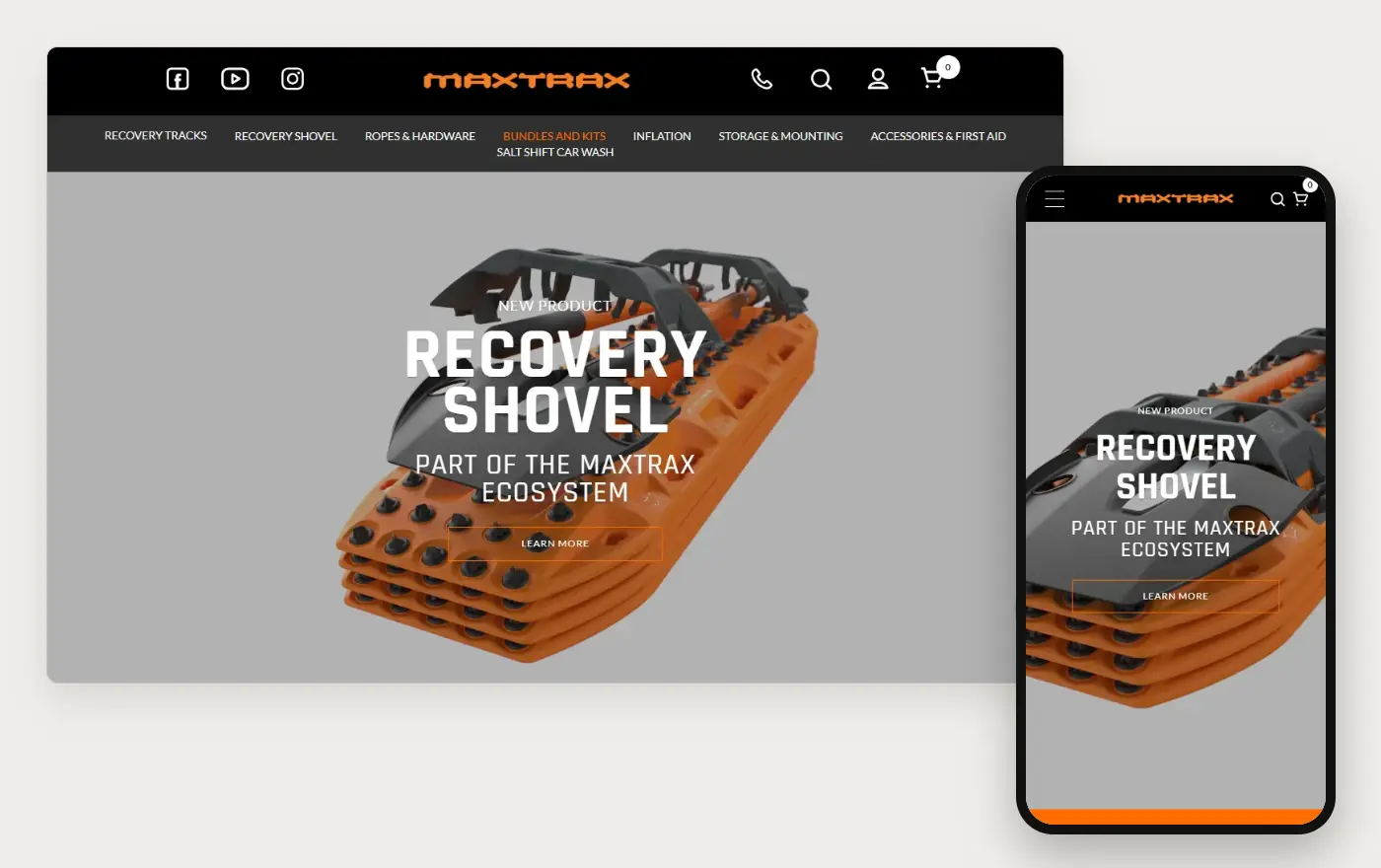 MAXTRAX homepage on a laptop and a phone, 19 October 2026