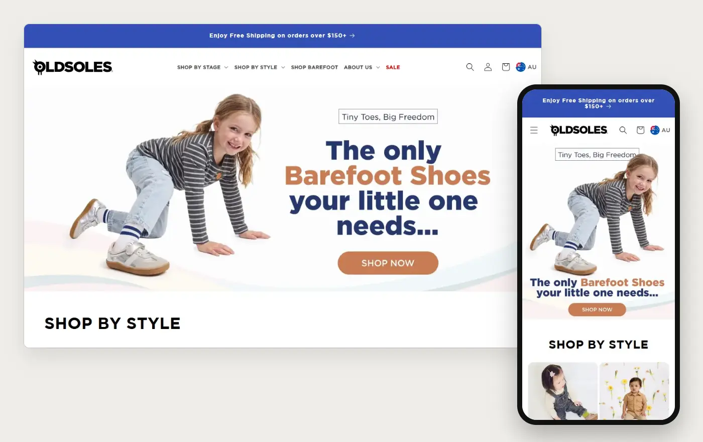 Old Soles homepage on a computer and a phone, 19 October 2026