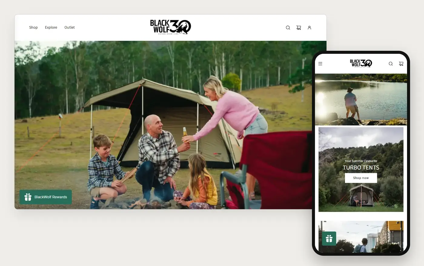 BlackWolf's Shopify store homepage on desktop and mobile, captured on 11 October 2026