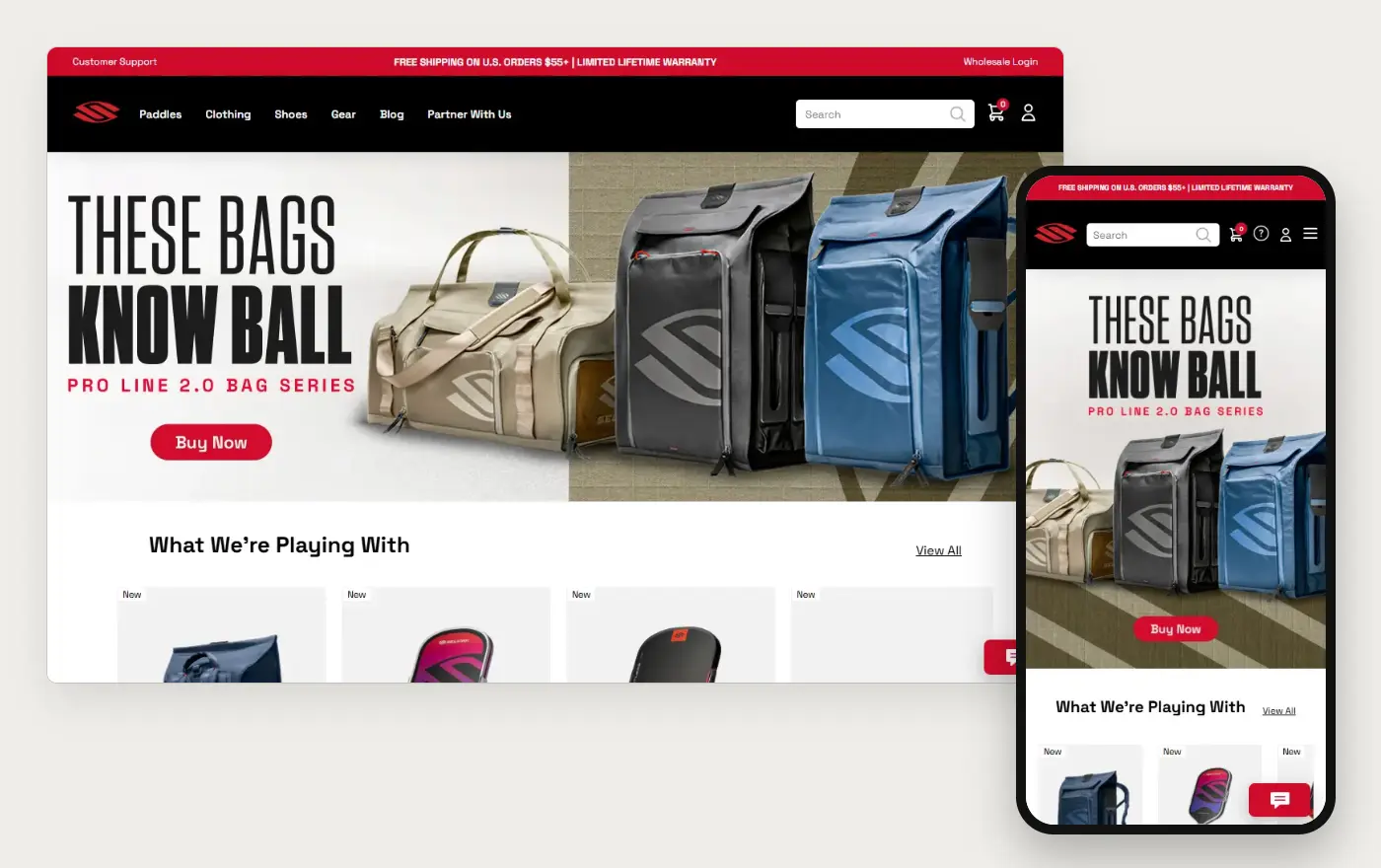 Selkirk's Shopify store homepage on desktop and mobile, captured on 11 October 2026